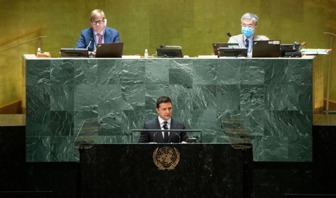 Виступ Президента України Володимира Зеленського на загальних дебатах 76-ї сесії Генеральної Асамблеї ООН