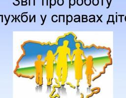 Звітування СЛУЖБИ У СПРАВАХ ДІТЕЙ ПРО ПРОВЕДЕНУ РОБОТУ